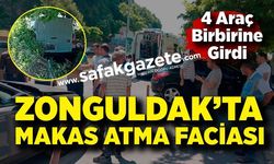 Zonguldak'ta Makas Atan Araç Cami Bahçesine Daldı