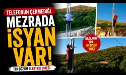Telefon çekmeyen mezrada vatandaşlar elektrik direğine çıkıyor