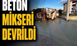 Bolu'da beton mikseri devrildi: 1 yaralı