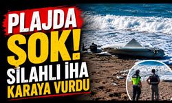 Plajda Korku Dolu Anlar: Silahlı İHA Karaya Sürüklendi