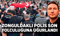 Zonguldaklı polis son yolculuğuna uğurlandı