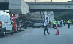 Su yüklü tır hızlı tren köprüsü ayağına çarptı : Sürücü hayatını kaybetti