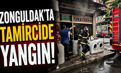 Tamircinin deposunda çıkan yangın korkuttu