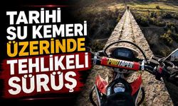 Tarihi su kemeri üzerinde tehlikeli sürüş