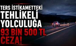 Ters istikametteki tehlikeli yolculuğa 93 bin 500 TL ceza!