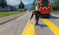 Trafik güvenliği için kasisler boyandı