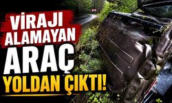 Virajı alamayan hafif ticari araç yoldan çıktı: 3 yaralı