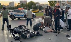 Motosiklet sürücüsüne ilk müdahale Çevik Kuvvet Şube Müdürü’nden