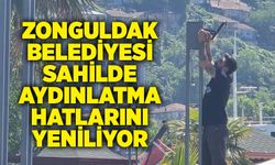 Zonguldak Belediyesi sahilde aydınlatma hatlarını yeniliyor