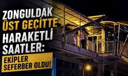 Zonguldak üst geçitte haraketli saatler: Ekipler seferber oldu!