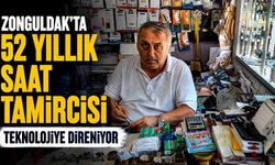 Zonguldak'ta 52 yıllık saat tamircisi teknolojiye direniyor