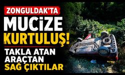 Zonguldak'ta Hurdaya Dönen Araçtan Sağ Kurtuldular!