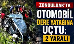 Zonguldak'ta otomobil dere yatağına uçtu: 2 yaralı