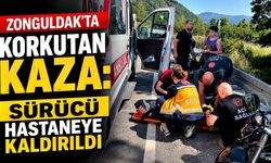 Zonguldak'ta korkutan kaza: Sürücü hastaneye kaldırıldı