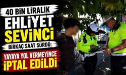 40 bin liralık ehliyet sevinci birkaç saat sürdü: Yayaya yol vermeyince iptal edildi