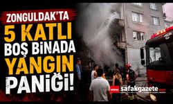 Zonguldak'ta boş binanın bodrum katında yangın