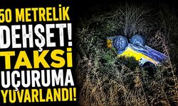 Taksi 50 metreden uçuruma yuvarlandı