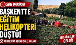 Başkentte eğitim helikopteri düştü
