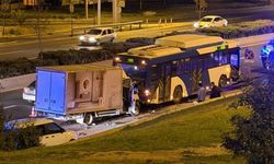 Ankara'da kamyonet EGO otobüsüne çarptı