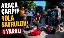 Hafif ticari araca çarparak savrulan motosikletli yaralandı