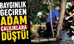 Baygınlık geçiren yaşlı adam çalılıklara düştü