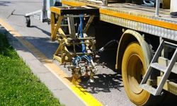 Bolu'da trafik güvenliği için yol çizgileri yenileniyor