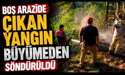 Boş arazide çıkan yangın büyümeden söndürüldü
