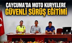 Çaycuma'da moto kuryelere güvenli sürüş eğitimi