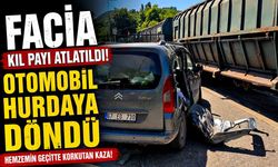 Zonguldak’ta Hemzemin Geçitte Korkutan Kaza! Otomobil Hurdaya Döndü
