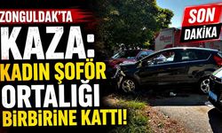 Zonguldak’ta kaza: Kadın şoför ortalığı birbirine kattı!