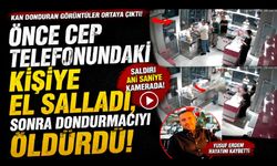 Önce cep telefonundaki kişiye el salladı, sonra tabancayla dondurmacıyı öldürdü