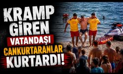 Yüzerken ayağına kramp giren vatandaşı cankurtaranlar kurtardı