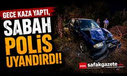 Kaza yapan sürücü aracını bırakıp uyumaya gitti
