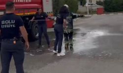 Bolu'da itfaiye stajının sonu sulu şakayla bitti