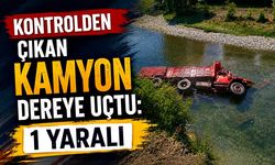 Kontrolden çıkan kamyon dereye uçtu: 1 yaralı