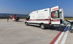 Kafa travması geçiren çocuk, helikopter ambulansla Ankara'ya sevk edildi