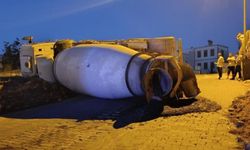 Kahramanmaraş'ta beton mikseri devrildi: 1 yaralı
