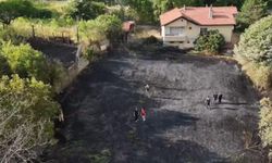 Karabük’te ot yangını evlere sıçramadan söndürüldü