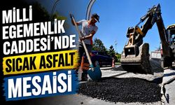Milli Egemenlik Caddesi'nde sıcak asfalt mesaisi