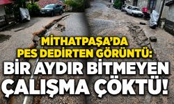 Mithatpaşa’da pes dedirten görüntü: Bir aydır bitmeyen çalışma çöktü!
