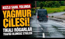 Kozlu sahil yolunda yağmur çilesi: Tıkalı rögarlar trafiği olumsuz etkiledi