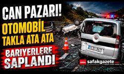Can Pazarı! Otomobil Takla Ata Ata Bariyerlere Saplandı