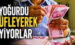 Yoğurdu üfleyerek yiyorlar