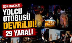 Yolcu otobüsü devrildi; 29 yaralı