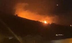 Erdek'te yüksek gerilim hattına yıldırım düşmesi sonucu yangın çıktı