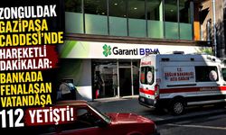Zonguldak Gazipaşa Caddesi'nde hareketli dakikalar: Bankada fenalaşan vatandaşa 112 yetişti!
