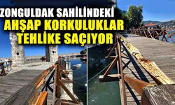 Zonguldak sahilindeki ahşap korkuluklar tehlike saçıyor