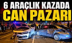 6 araçlık zincirleme kaza: Otomobiller hurdaya döndü
