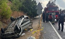 Şarampole yuvarlanan otomobil takla attı: 5 yaralı
