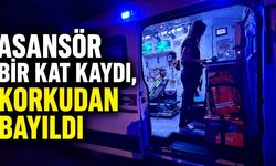 Asansör bir kat kaydı, korkudan bayıldı